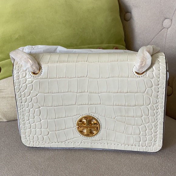 NWT Tory Burch Croc Embossed Convertible Bag - Picture 2 of 9